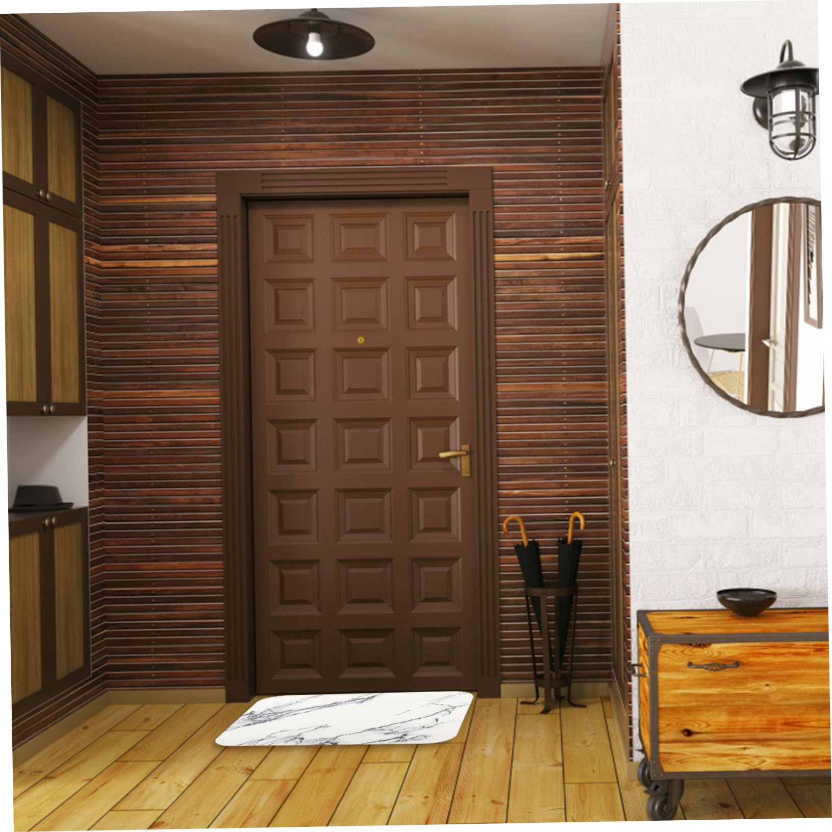 IMIKEYA Tapis de Sol Super Absorbant Effet Marbre pour Cuisine et Salle de Bain Antidérapant et Lavable