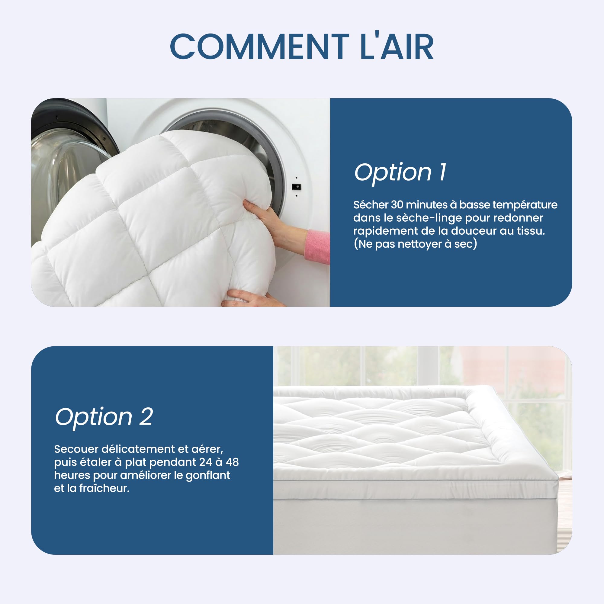 BedStory Surmatelas 140 x 190cm Blanc, surmatelas Ultra-Doux avec Poches Profondes, protège-Matelas Lavable en Machine, adapté aux Matelas jusqu'à 40 cm d'épaisseur