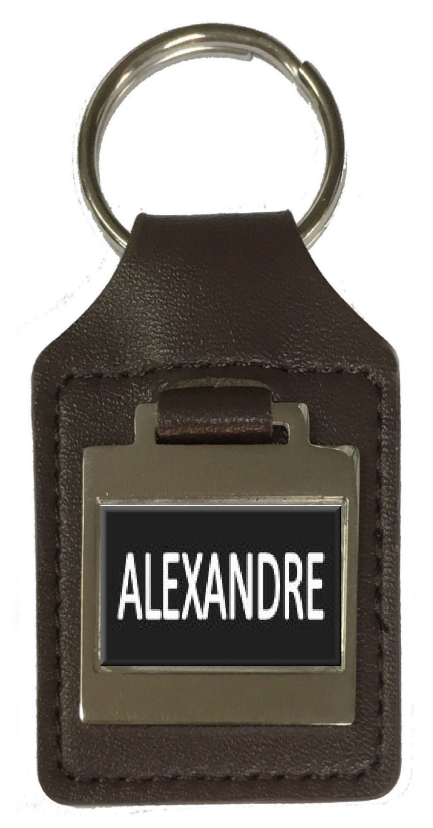 Llavero de cuero Nombre de cumpleaños Grabado opcional - Alexandre