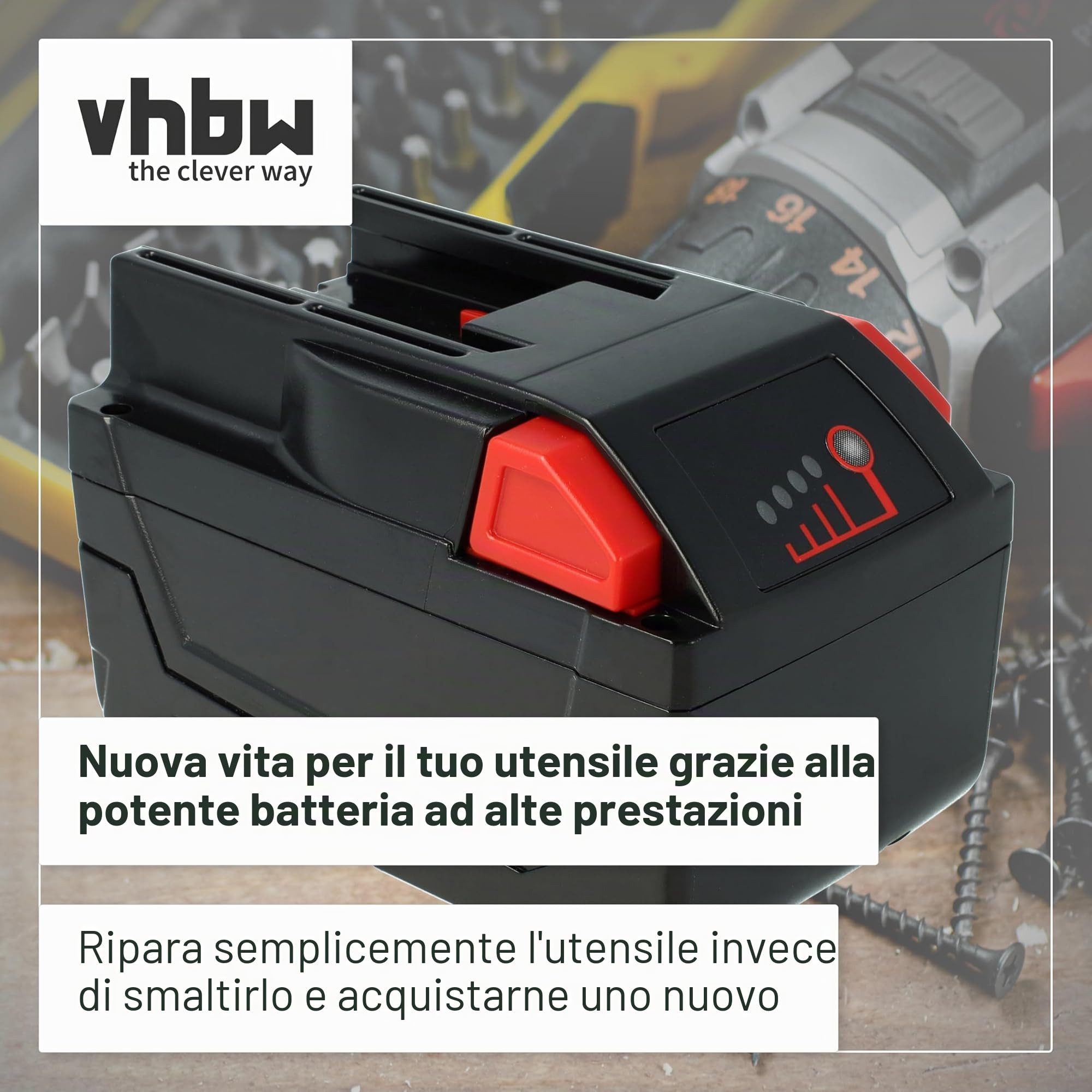 vhbw Batteria sostituisce AEG/Milwaukee M28B, M28 B, M28BX, M28 BX, MC 28, MC28 V per attrezzi da lavoro (3000mAh, 28V, Li-Ion)