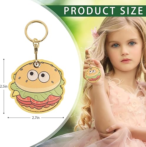 Miniatura 150 de Funda de cuero compatible con Apple AirTag, rastreador de llavero GPS Airtag con llavero, cubierta protectora antiarañazos para AirTag