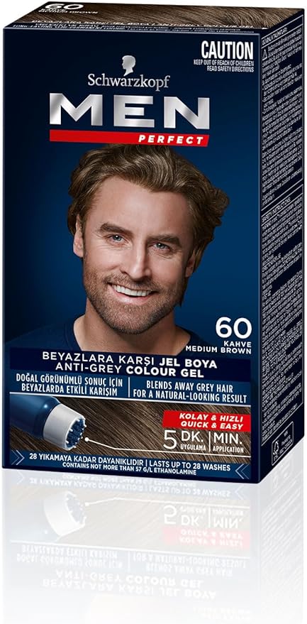 Schwarzkopf Men Perfect Saç Boyası 60 - Kahve, 80 Ml
