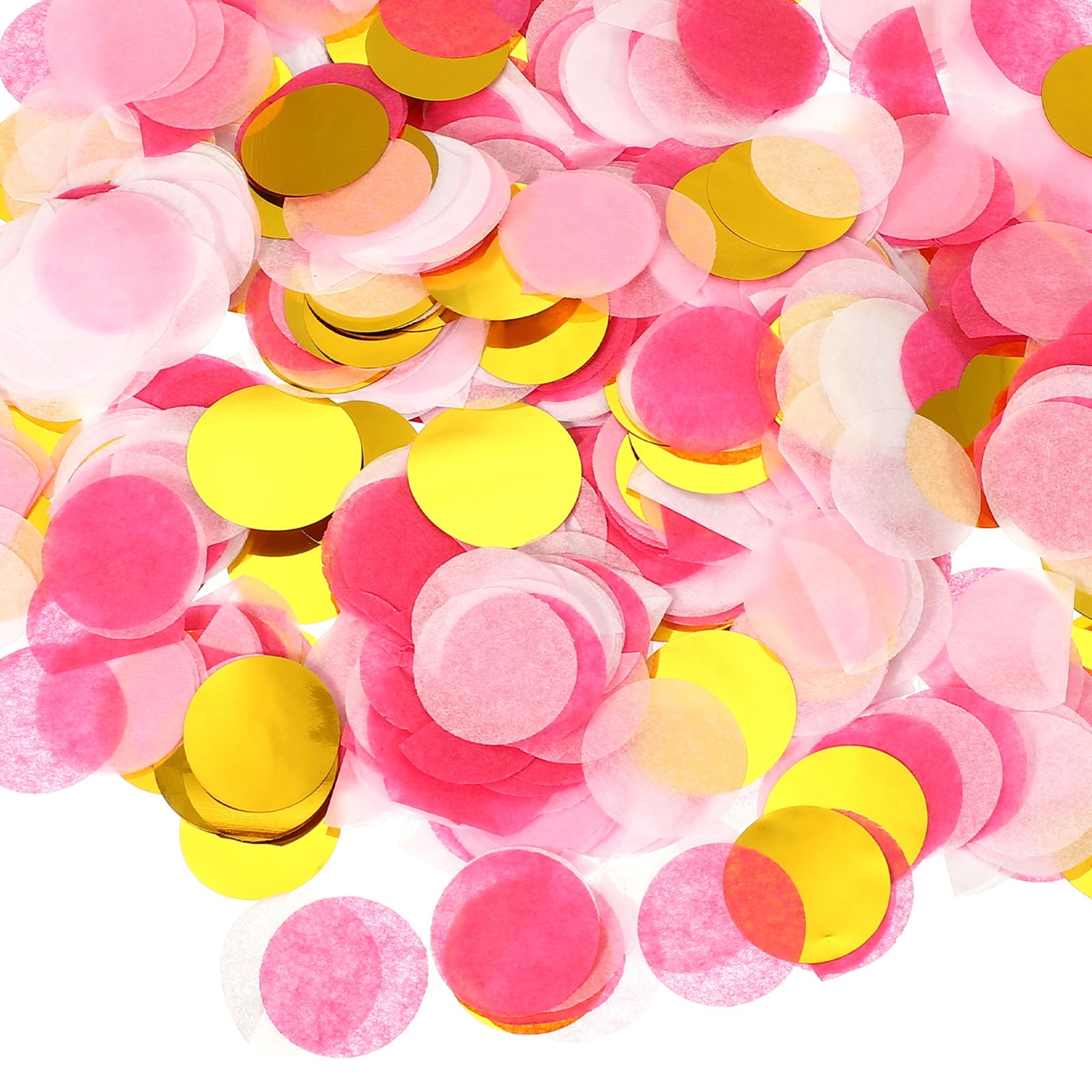PATIKIL Round Tissue Paper Confetti 1 Inch, Table Confetti Circle Dots for Wedding Birthday Party Balloon Decorations(1.76 oz),Pink/Gold/White