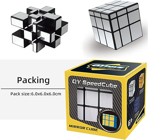 Miniatura 6 de QYTOYS - Cubo de espejo de 3 x 3 x 3 x 3 pulgadas, cubo de diferentes formas, cubo plateado de 2.244 in, bloques de espejo de cubo de velocidad,