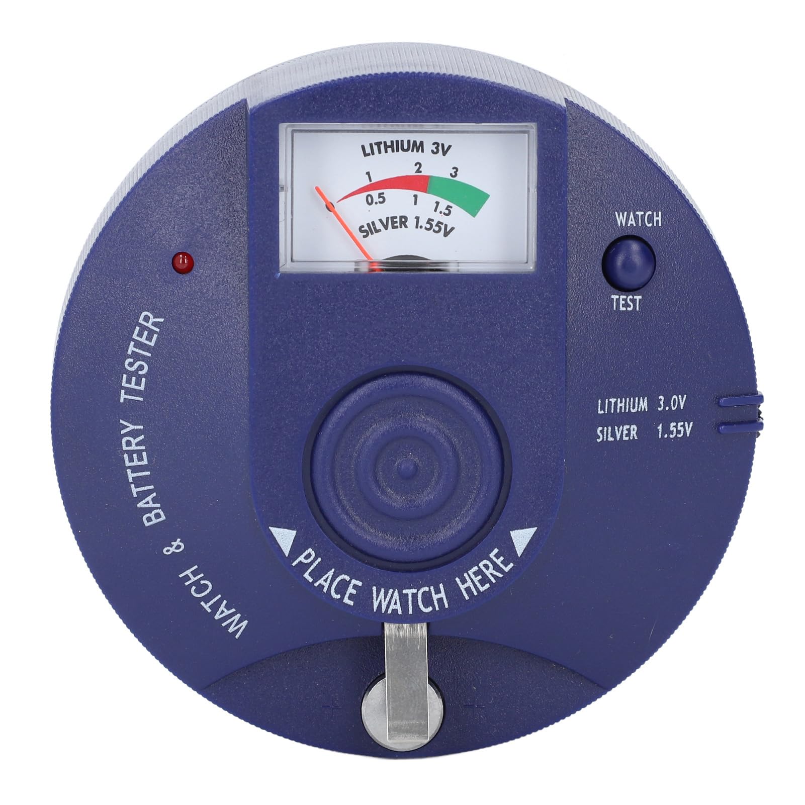 Testatore di batterie per orologi da polso e pile a bottone – Analizzatore portatile per batterie da,5 V e 3 V con rilevamento quarzo e test impulsi integrato