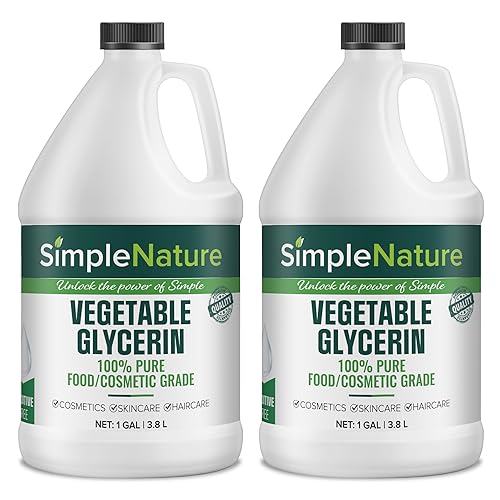 Simple Nature Glicerina vegetal 100% pura, 2 galones, natural pura de grado alimenticio y cosmético para cuidado de la piel, cuidado del cabello,