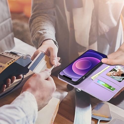 Miniatura 7 de ULAK Funda tipo cartera compatible con iPhone 13 Pro para mujer, diseño de flores de jardín, funda de piel sintética con tarjetero y función atril