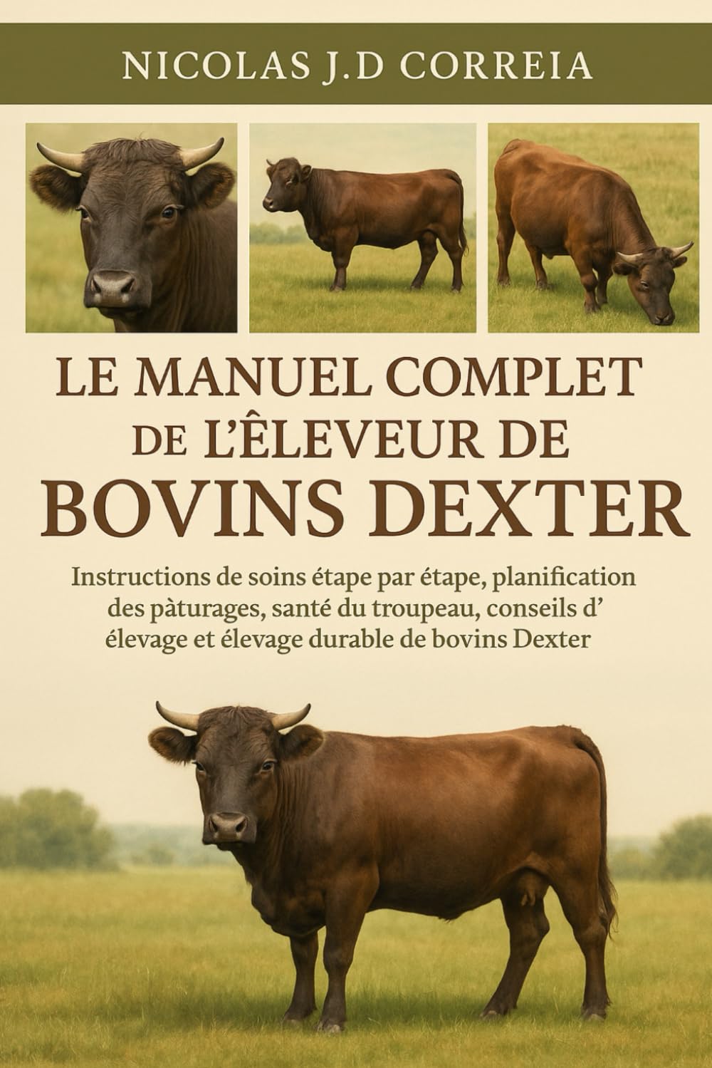 LE MANUEL COMPLET DE L'ÉLEVEUR DE BOVINS DEXTER: Instructions de soins étape par étape, planification des pâturages, santé du troupeau, conseils d'élevage et élevage durable de bovins Dexter