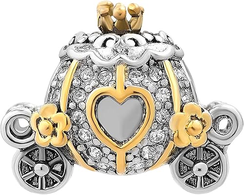 Miniatura 2 de NARTGO Dije de carruaje de calabaza de Cenicienta compatible con pulseras Pandora