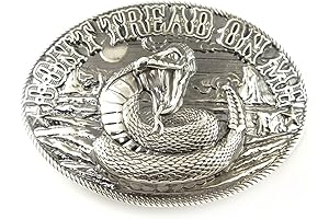 Don't Tread on Me Belt Buckle in 925 Sterling Silver, Emblazoned with...