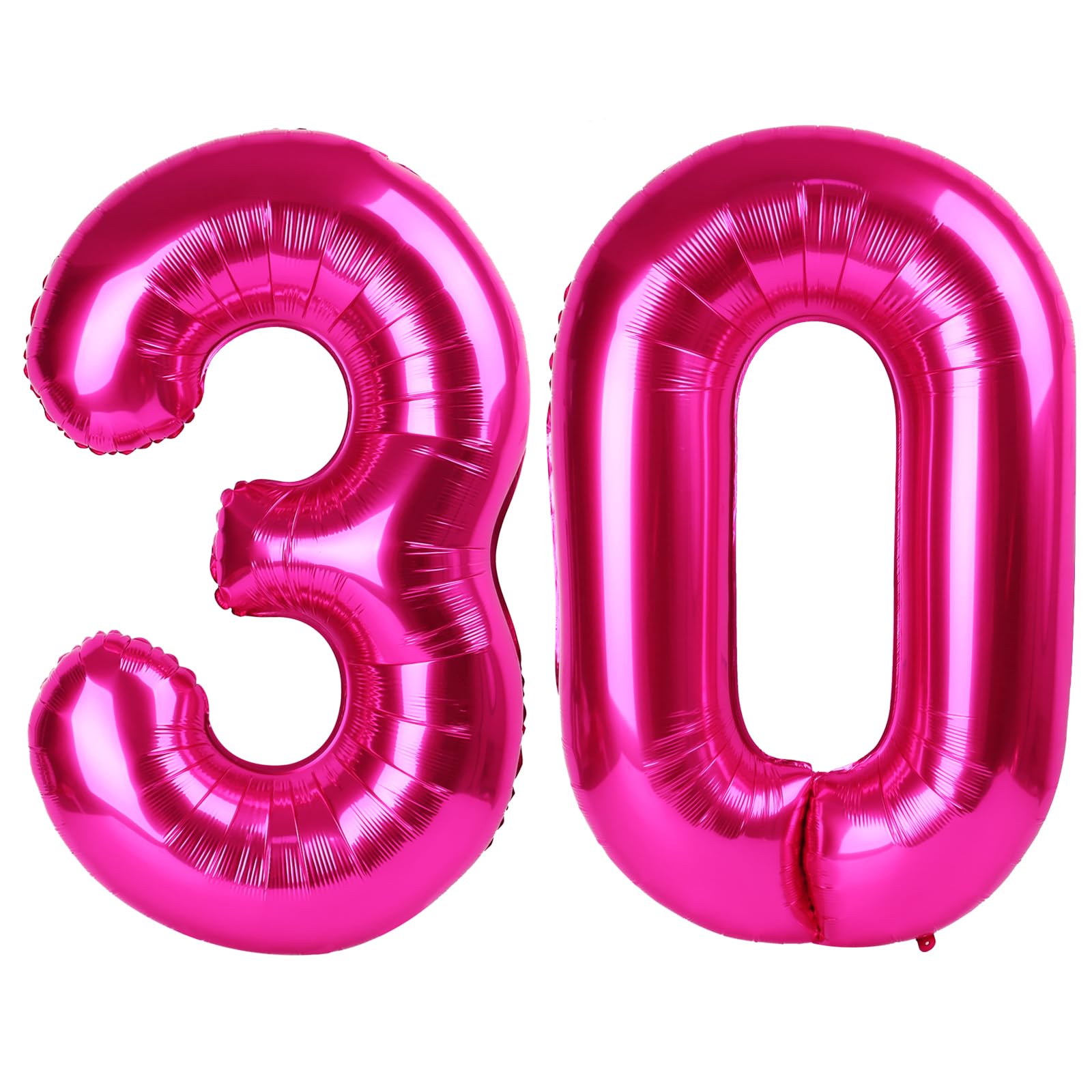 Hot Pink 40 Inch 30 Number Balloons, 30 Decorations for 30 Birthday, Foil Giant Birthday Graduations Anniversary Party Balloons
