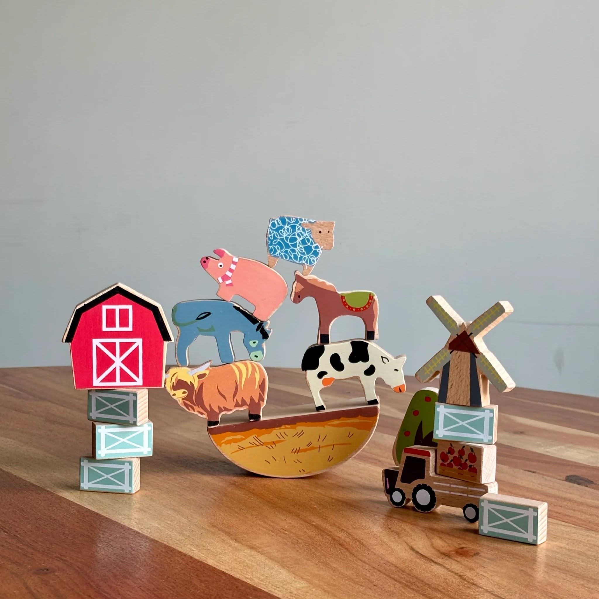 Playbox Wooden Animals Farm Tower Balancing Toy | Pretend Play Toddler & Kids Baby Toys-image-46