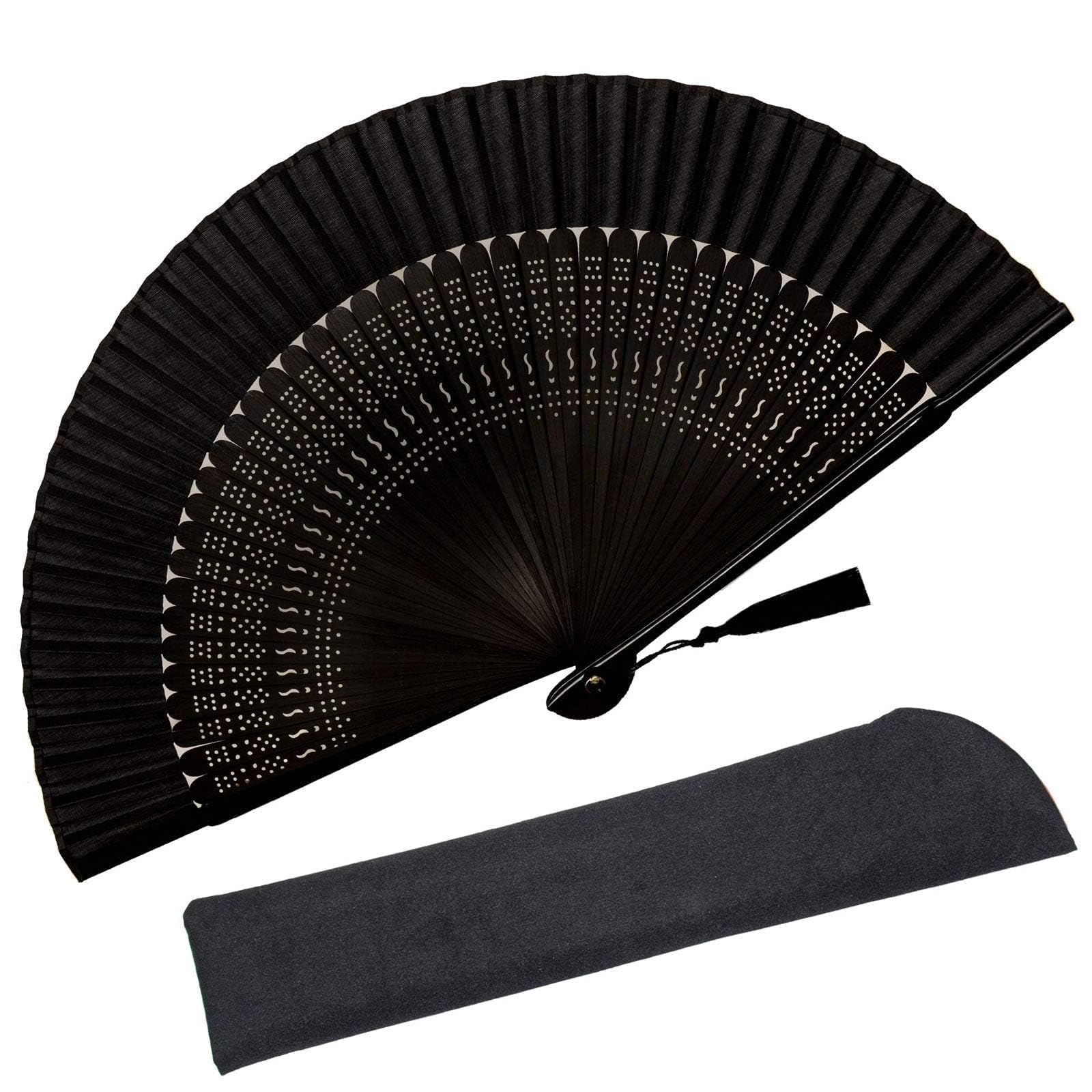 Éventail pliable en soie Zolee 0203, l'accessoire idéal pour mariages et fêtes