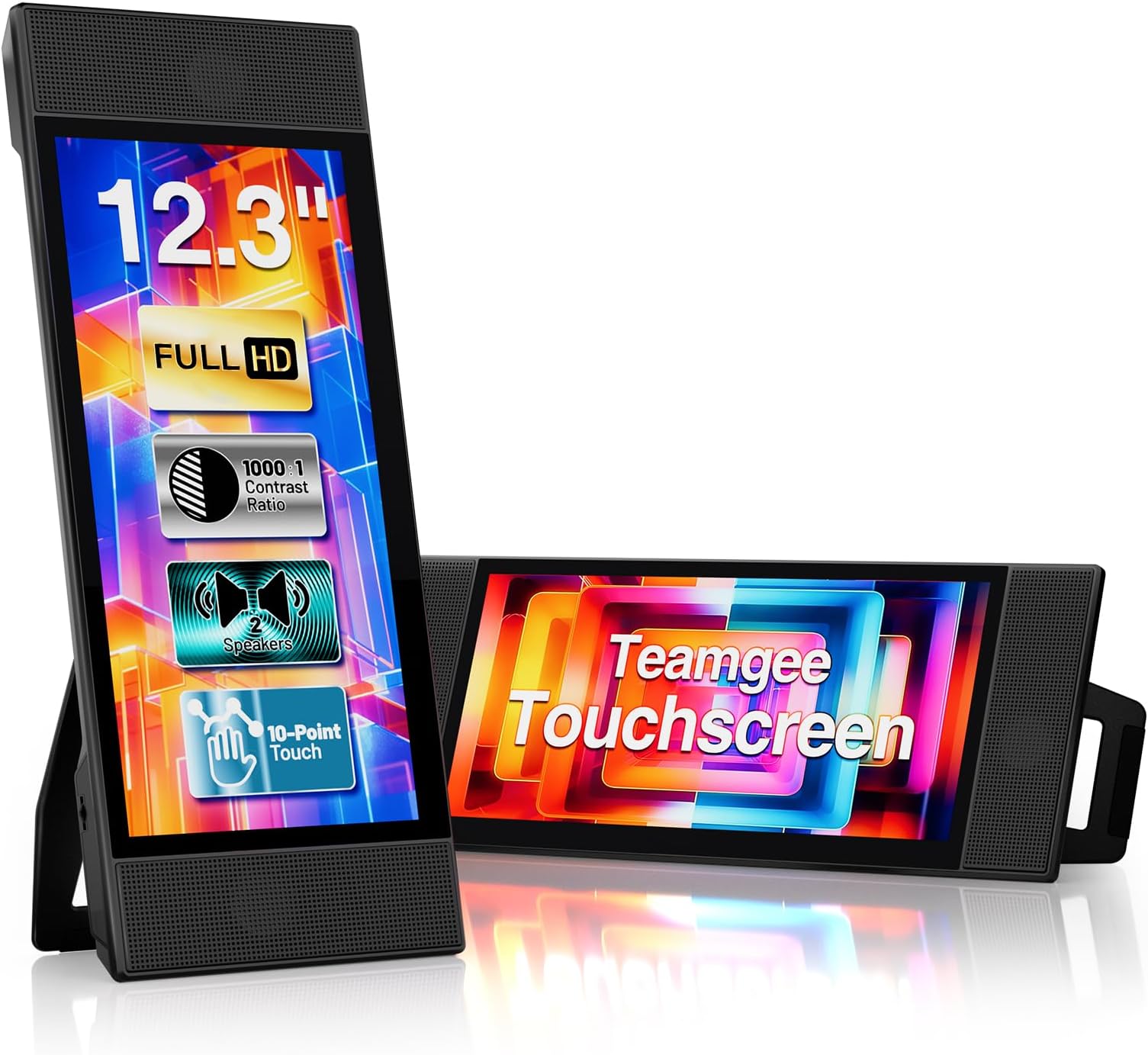 Teamgee Touchscreen Monitor Portable, FHD IPS 12.3'' Gaming Monitor Touch Screen with Stereo Speakers and 10-Point Touch, Monitor for PC Laptop Phone Switch, Xbox, PS5/4, USB & HDMI (TG-L1)
