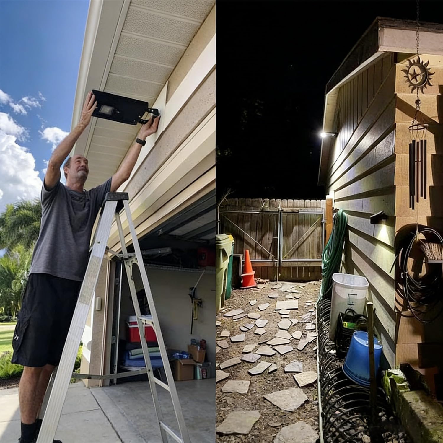 Solarsys® - Luminaria solar de 2000 lúmenes, 14 W, panel solar, material de aluminio, tratamiento anticorrosivo, tornillos y kit de instalación incluidos para jardín, patio y calle