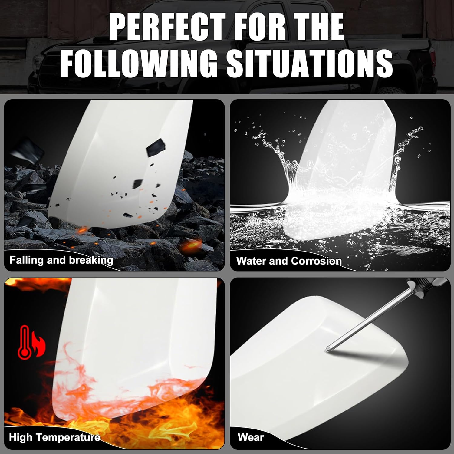 White Left Driver Side Replacement Mirror Cover Caps for 2020 2021 2022 2023 2024 2025 Toyota Corolla, Directly Replace Style, Not Sticker Style