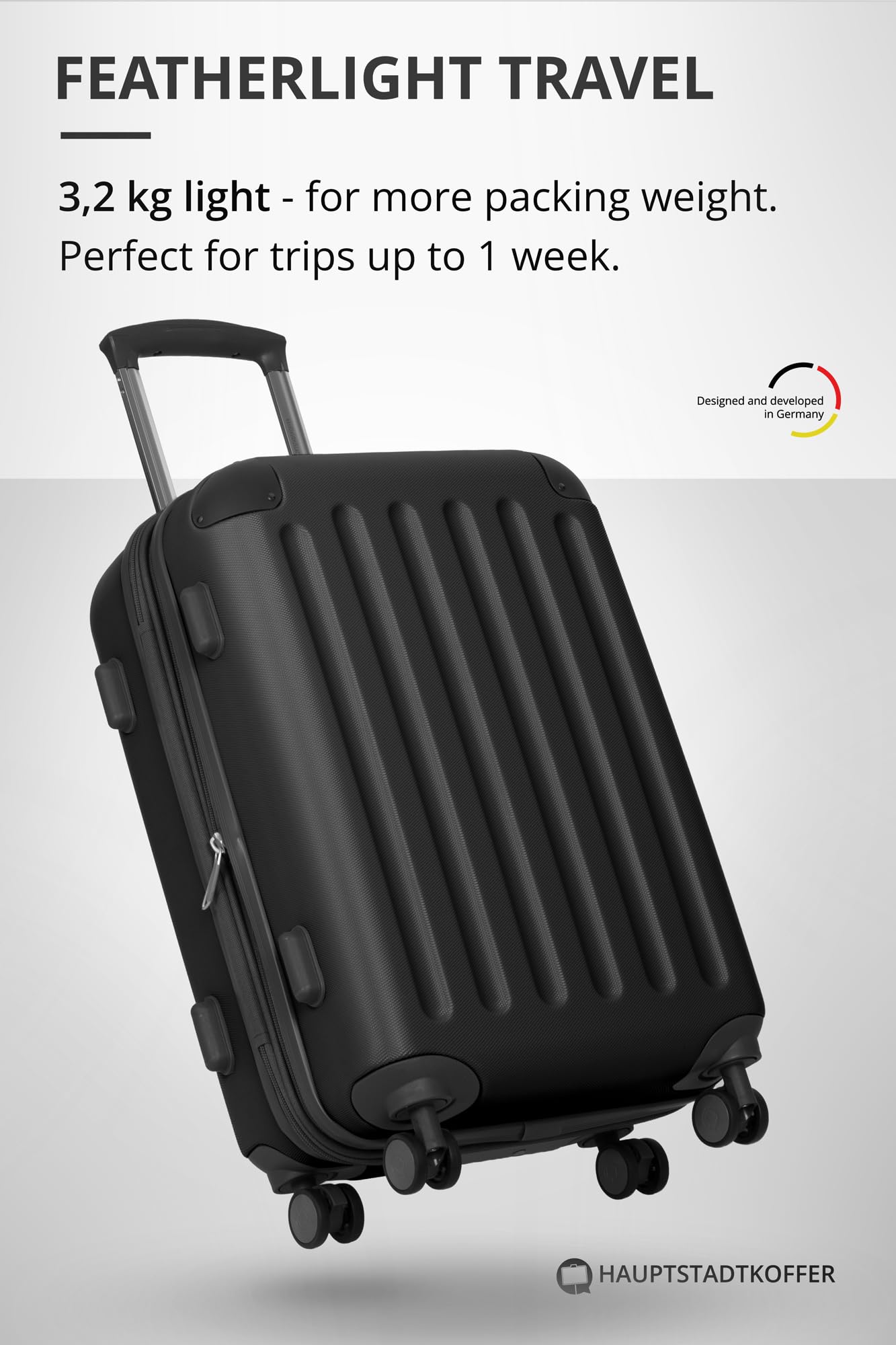 HAUPTSTADTKOFFER - Spree - Maleta rígida, Trolley expandible, Equipaje de Viaje, 4 Ruedas Dobles, TSA, 65 cm, 74 litros, Champán — view 227