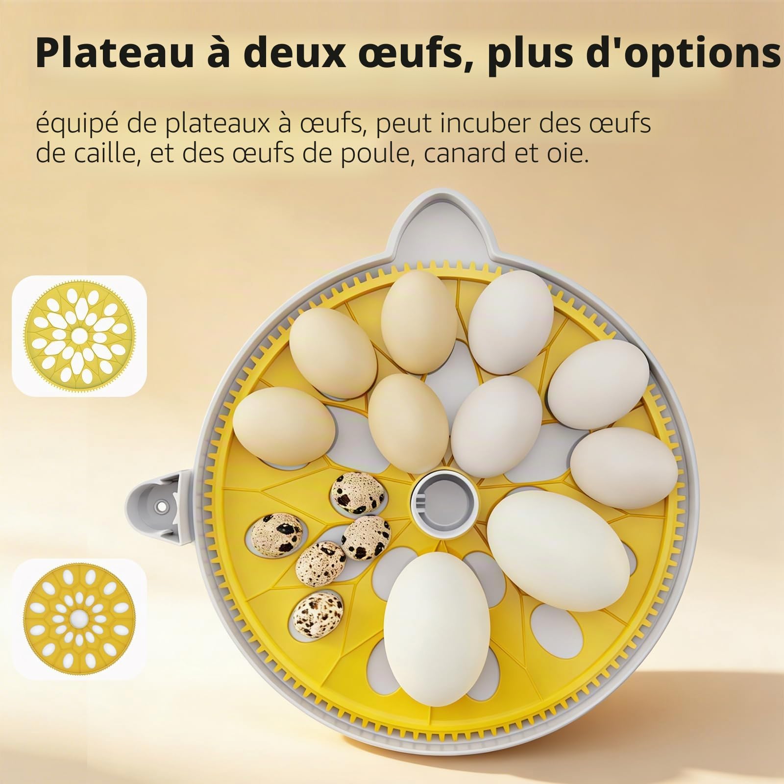Couveuse Oeuf Automatique 18 Œufs Incubateur oeuf Brumisation auto remplissage Contrôle auto humidité température uniforme Retournement Œufs Auto poule canard oie caille