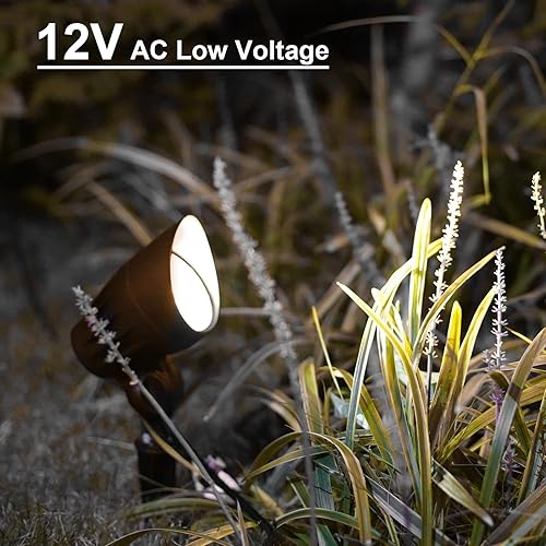 Miniatura 7 de GOODSMANN Luces de inundación de paisaje de bajo voltaje, 5 W, 8 unidades, focos para exteriores, 2700 K, bombillas LED reemplazables de color