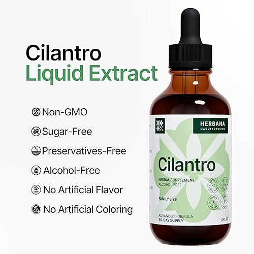 Miniatura 5 de Extracto líquido de hoja de cilantro de 4 onzas líquidas  Gotas orgánicas de cilantro sativum para limpieza corporal y desintoxicación  Suplemento