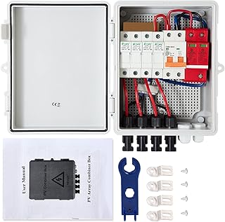 VEVOR Caixa de combinação PV 15A 500 V 4 circuitos caixa de combinação de energia solar plástico caixa de combinação peq...