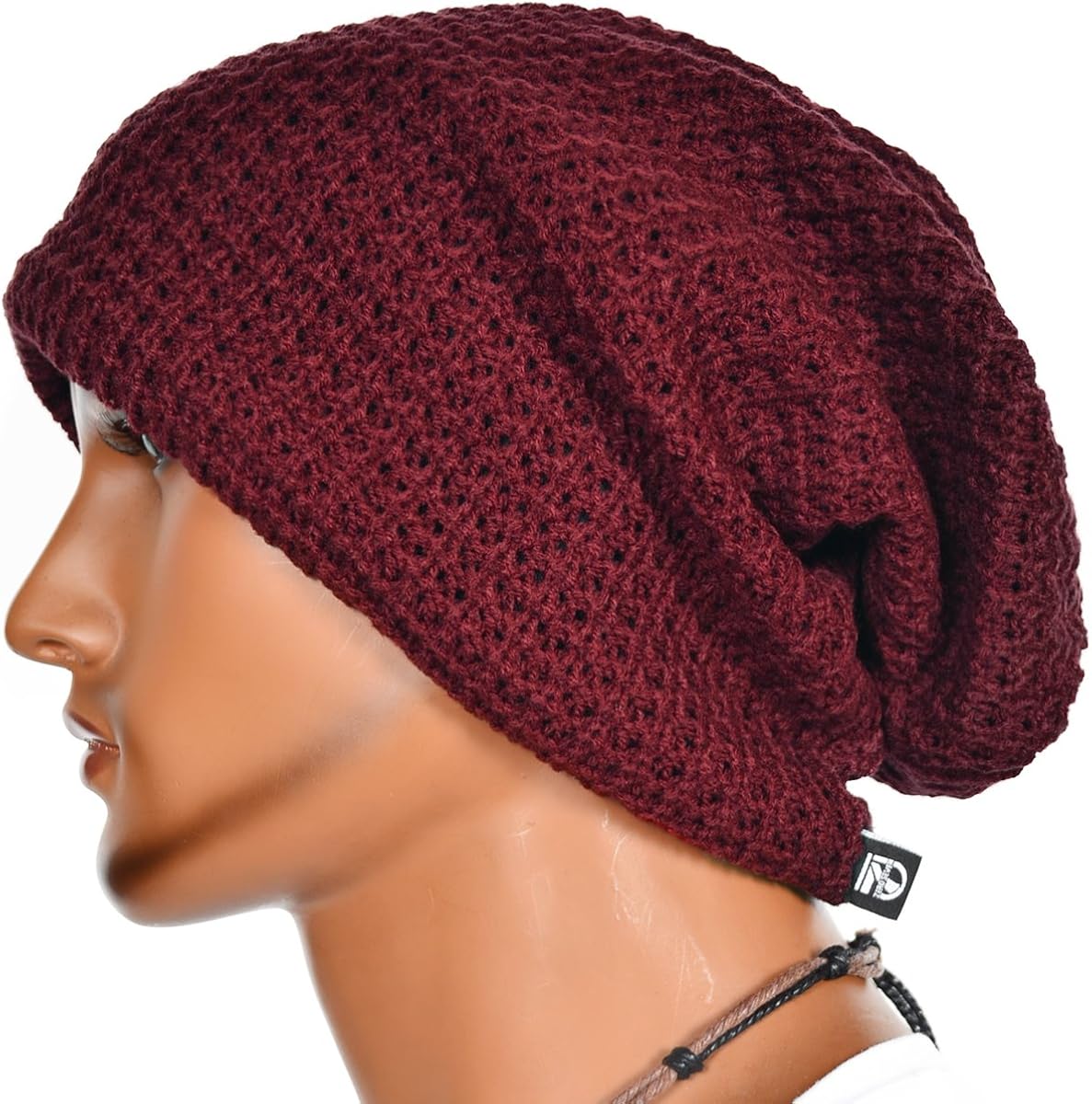 Slouchy Beanie Knit Rasta Skull Cap 