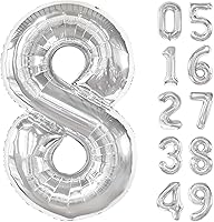 Vista 58 de Globos con números con estampado de vaca, globos de 40 pulgadas del número 0-9 (cero-nueve), globo de vaca para suministros de fiesta de cumpleaños