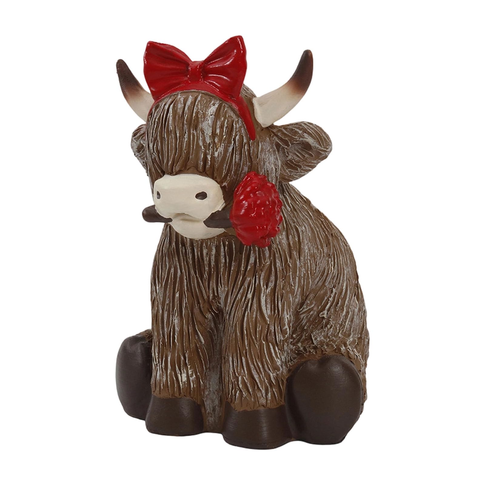 Shurhome Realistic Colored Cow Statue Resin Craft Desktop Ornament Cow Sculpture for Living Room and Outdoor Display Ornament