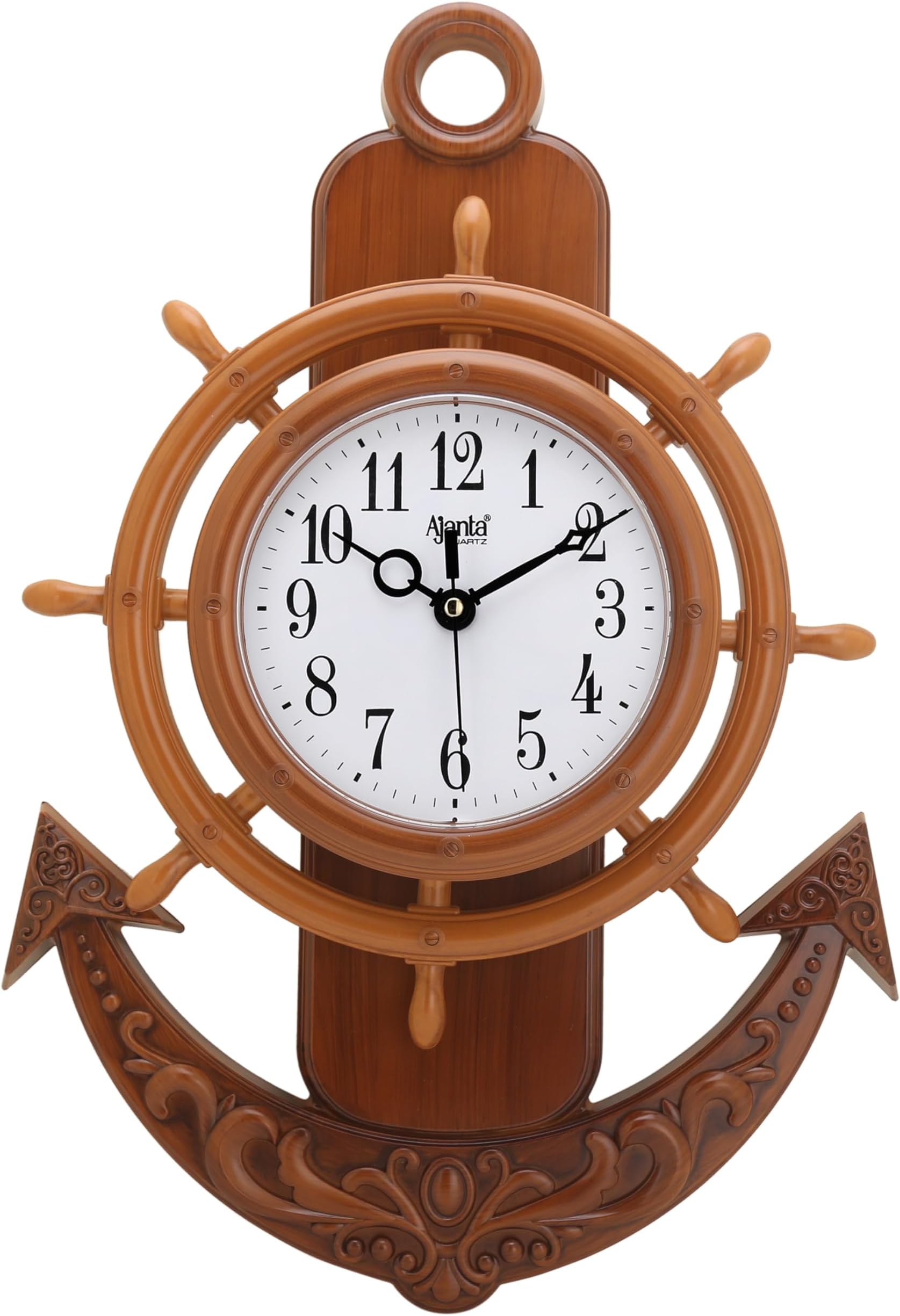 Orpat Ajanta Step Movement 18 Inches Plastic Pendulum Wall Clock for Home (Wood Color)
