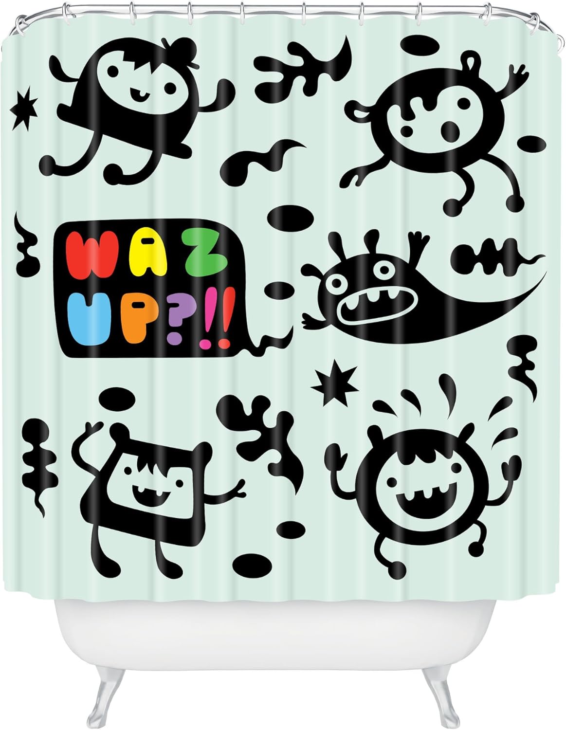 Deny Designs Andi Bird Beat Goes On Red Shower Curtain, 69" x 72"