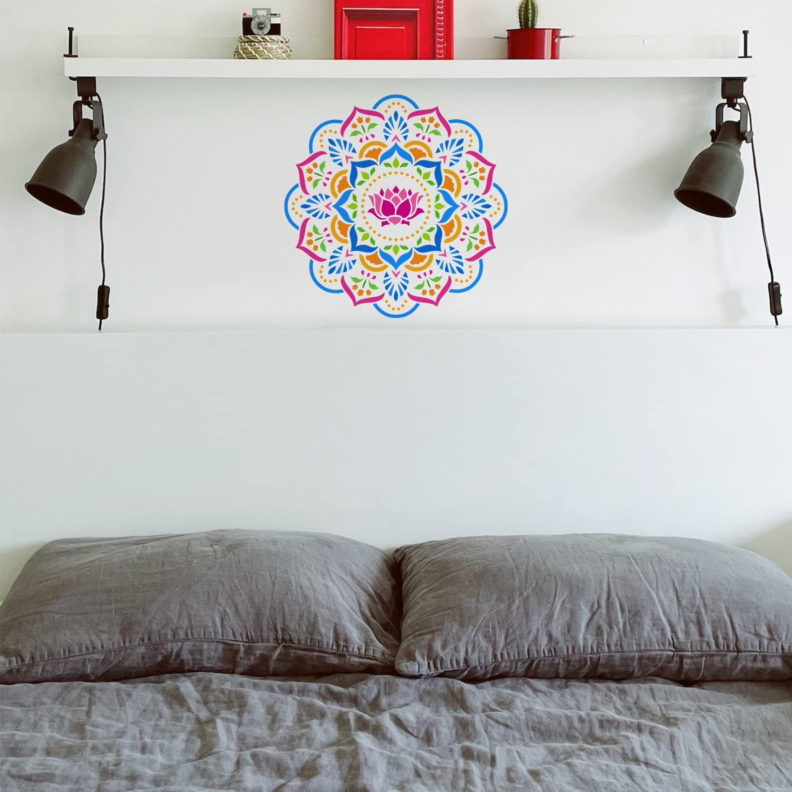 Stencil Loto Mandala 30x30 Cm - Per Pittura Parete, Legno E Decorazioni, Riutilizzabile E Facile Da Usare - Foto 9
