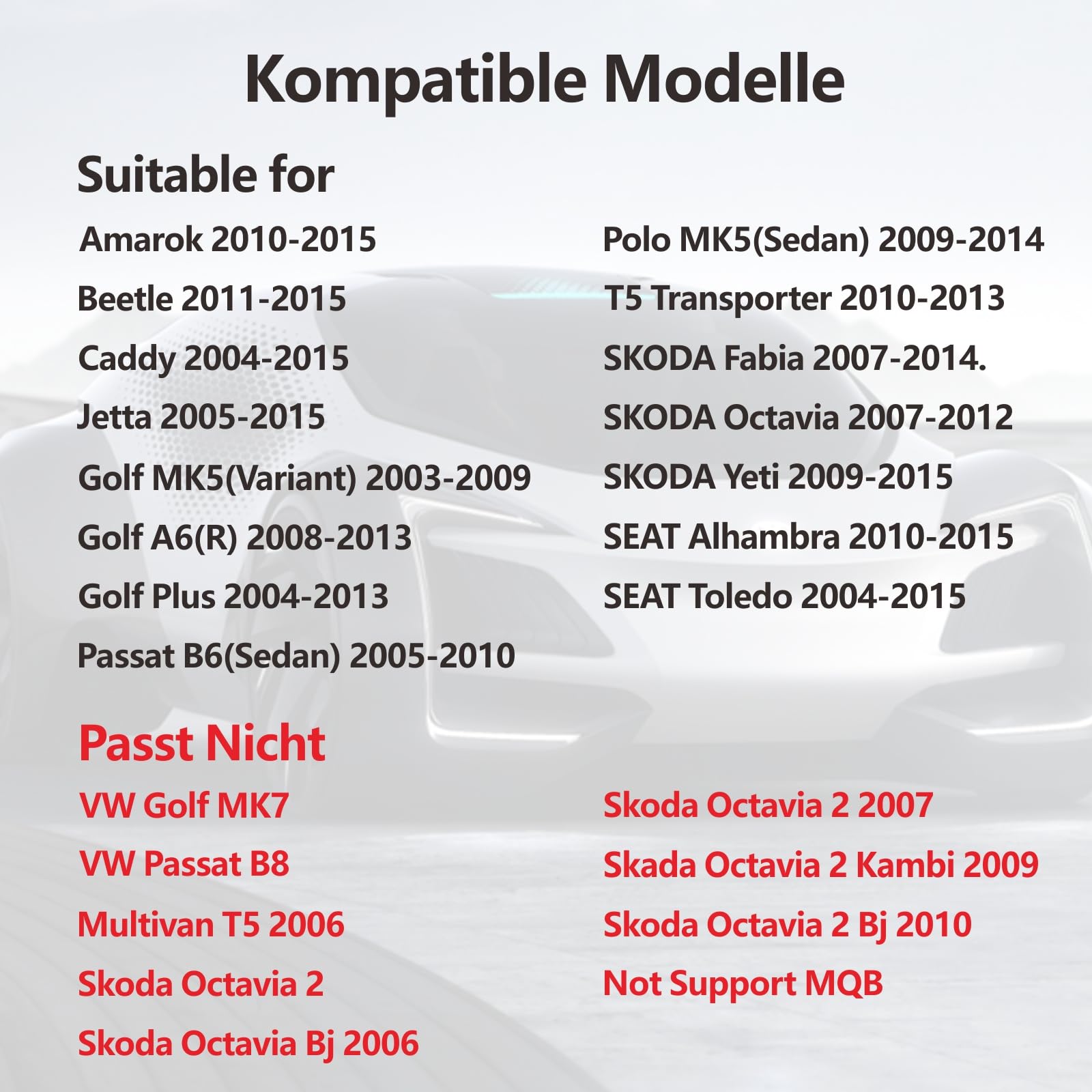 [2026 Aktualisiert] Double din Autoradio Kompatibel mit kabelloses CarPlay Android Auto mit Bluetooth/FM/AM Radio/USB/hohe Leistung für VW Golf 5 6 Passat Jetta Caddy EOS Tiguan Touran CC Polo