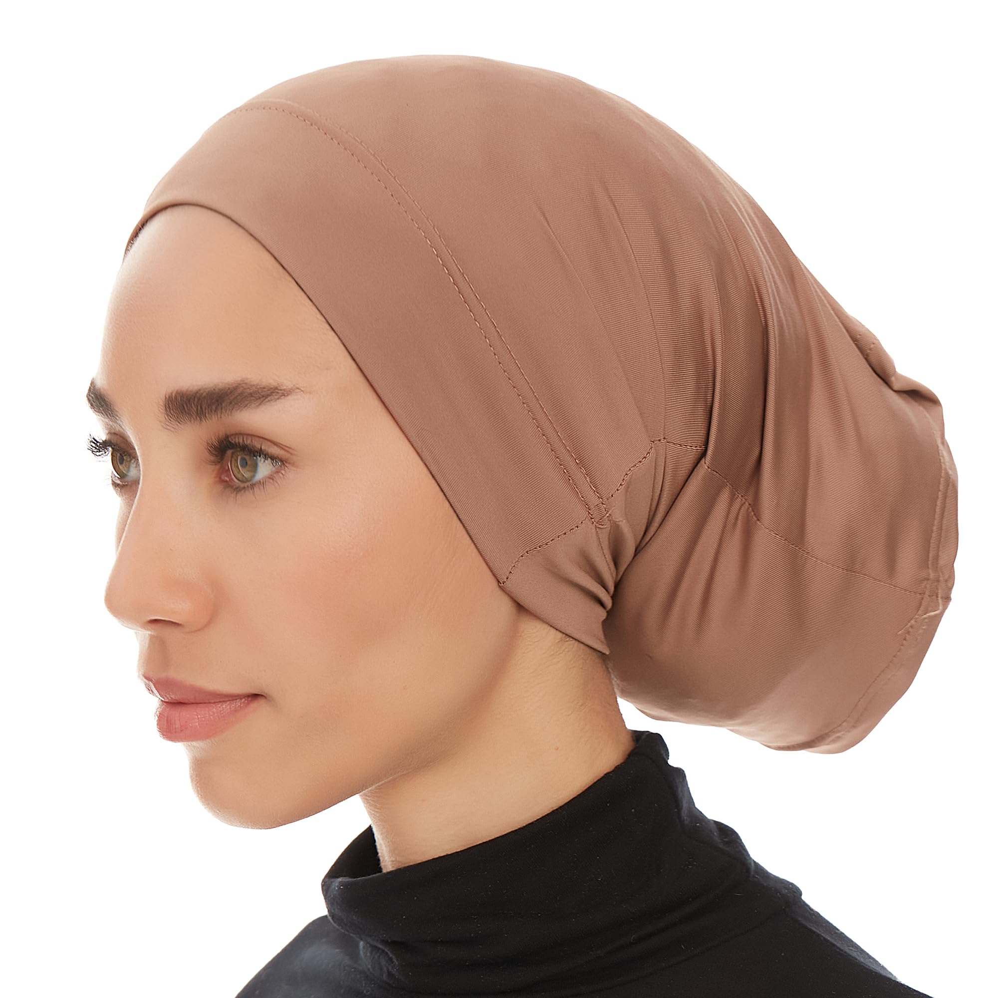 Ayisah Hijab Caps Undercap for Women – Brown Hijab Cap Underscarf Turban Dreadlocks Tube – Muslim Accessories Headscarf Wrap - Islamic Hajib Headwrap Scarves Solid Color (Brown)