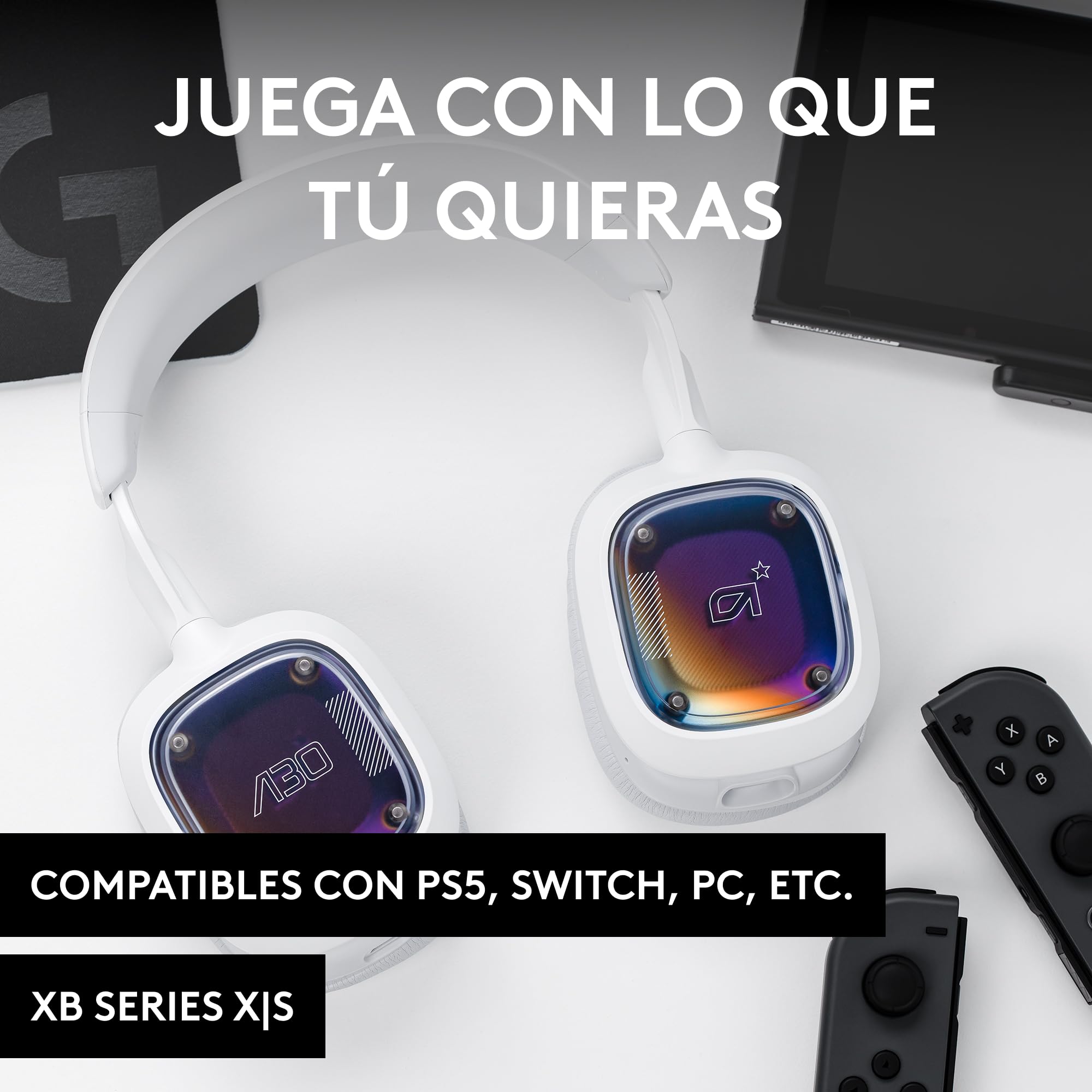ASTRO Gaming Logitech G A30 LIGHTSPEED Auriculares inalámbricos para Bluetooth, Dolby Atmos, mic desmontable, batería 27h, carga USBC, para PS5, PS4, Xbox, NSW, PC, Android - Blanco