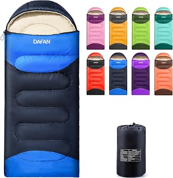 Lightweight Sleeping Bag for Adults, 3-Season Waterproof Backpacking Sleeping Bags with Compression Sack, Comfort Temp 5068F, Portable Camping Essential Gear for Travel, Hiking, Outdoor, Indoor