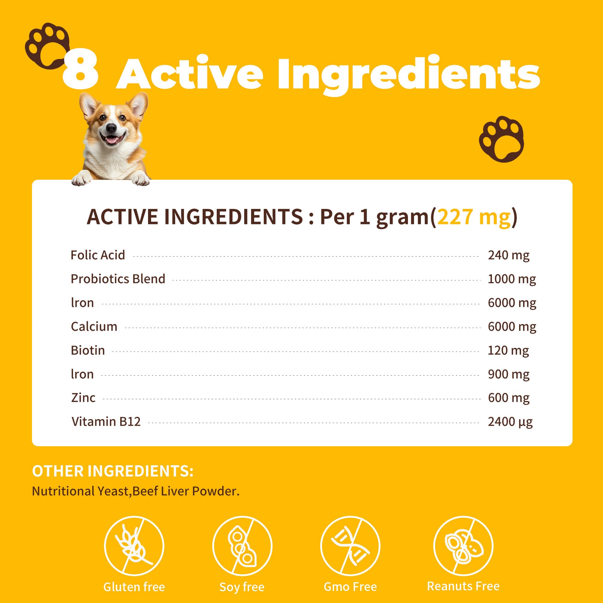 Heart Support Supplement for Dogs Aids B12& Folate Circulatory Strength, Antioxidant Cardiovascular Support, Heart Muscle Function Support DNA Synthesis & Seeking Health Prenatal 4.2oz Powder — Amazon image 6