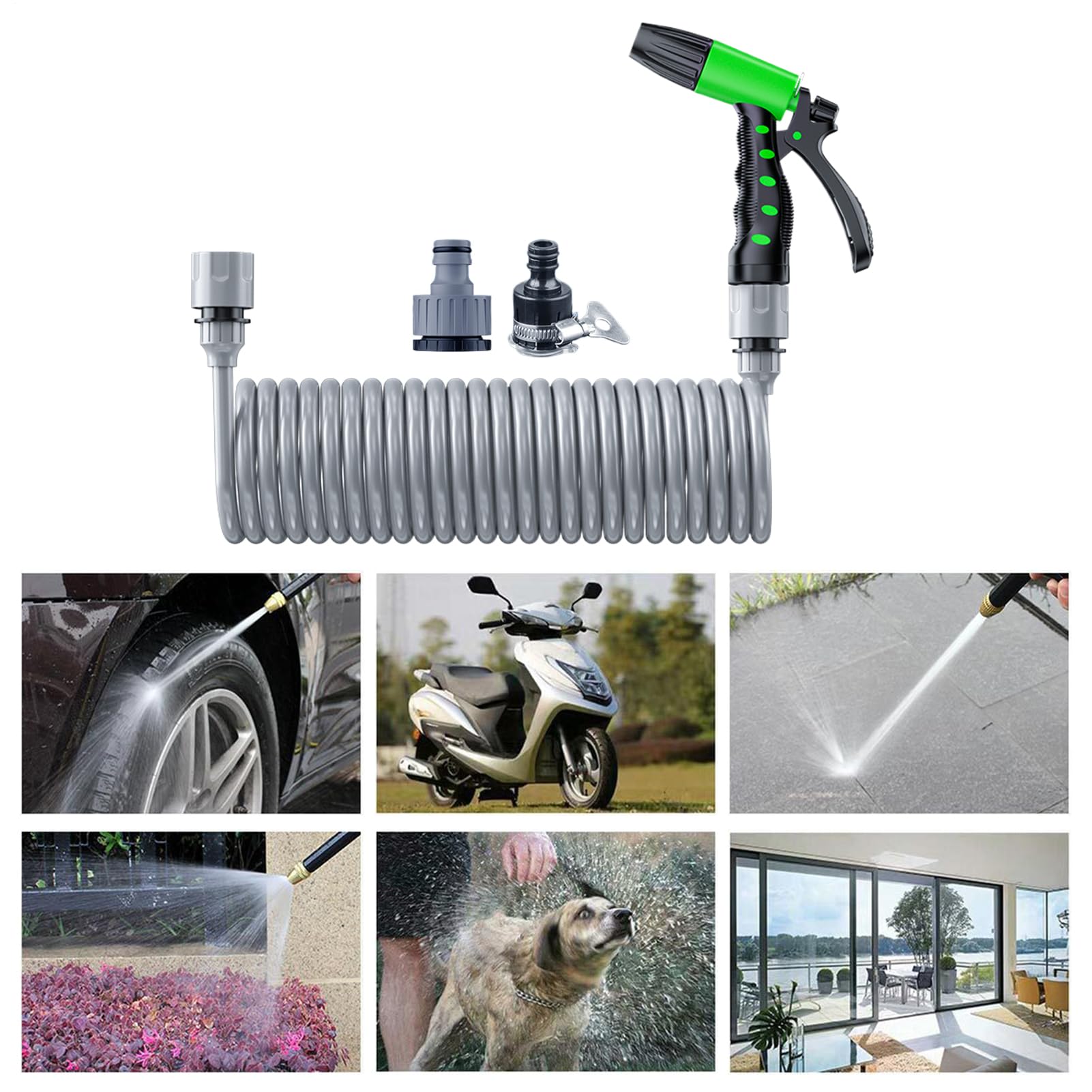 Tubo da giardino retrattile Tubo Per Irrigazione A 4 In Lattice Antipiega | Tubo Da Giardino In Per Pulizia Cortile, Lavaggio Auto, Cura Prato, Irrigazione Domestica
