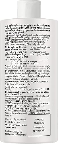 Miniatura 3 de True Organic - Concentrado Líquido de 16 oz - Alimento de Inicio Preplanta - Jardinería OMRIOrgánicaNatural
