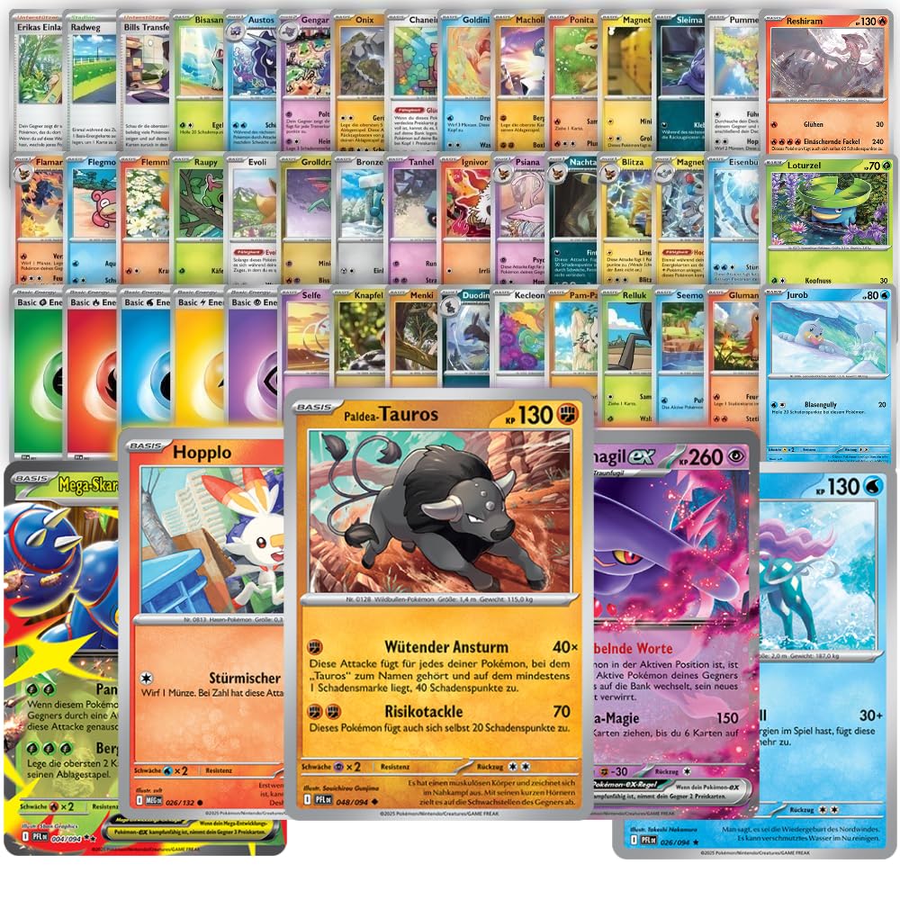 Pokemon Cards German Set of 50 Original – Compatible with Pokemon Trading Cards 2026 with Holo and Rare Cards – German Card Set for Collecting and Playing, Card Pack Gift Idea Including Coin