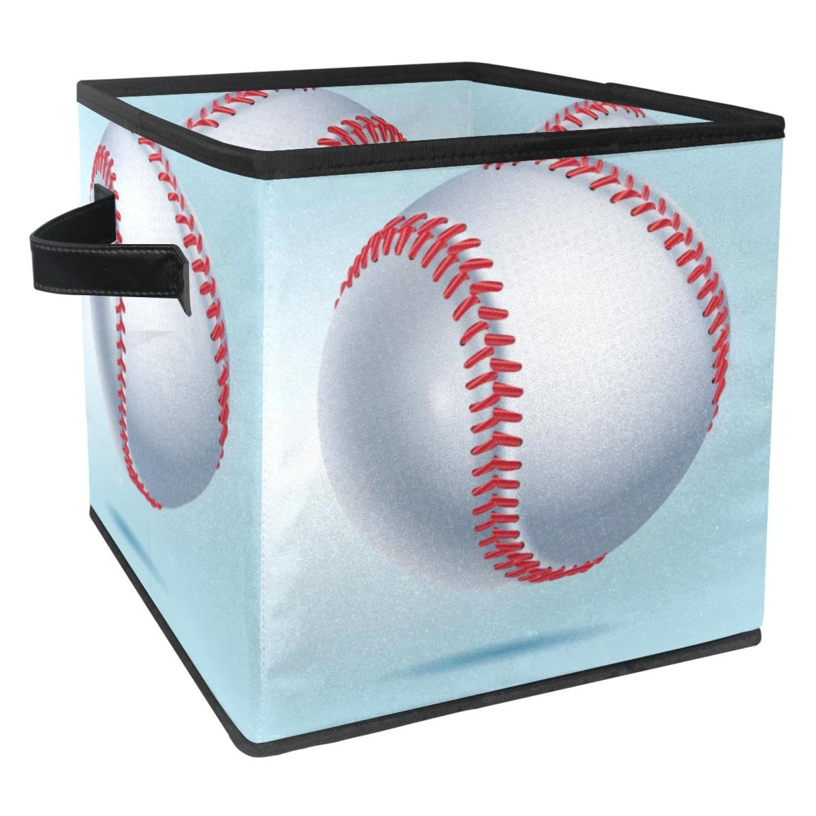 Boîte de rangement pliable baseball en tissu pour placard et chambre