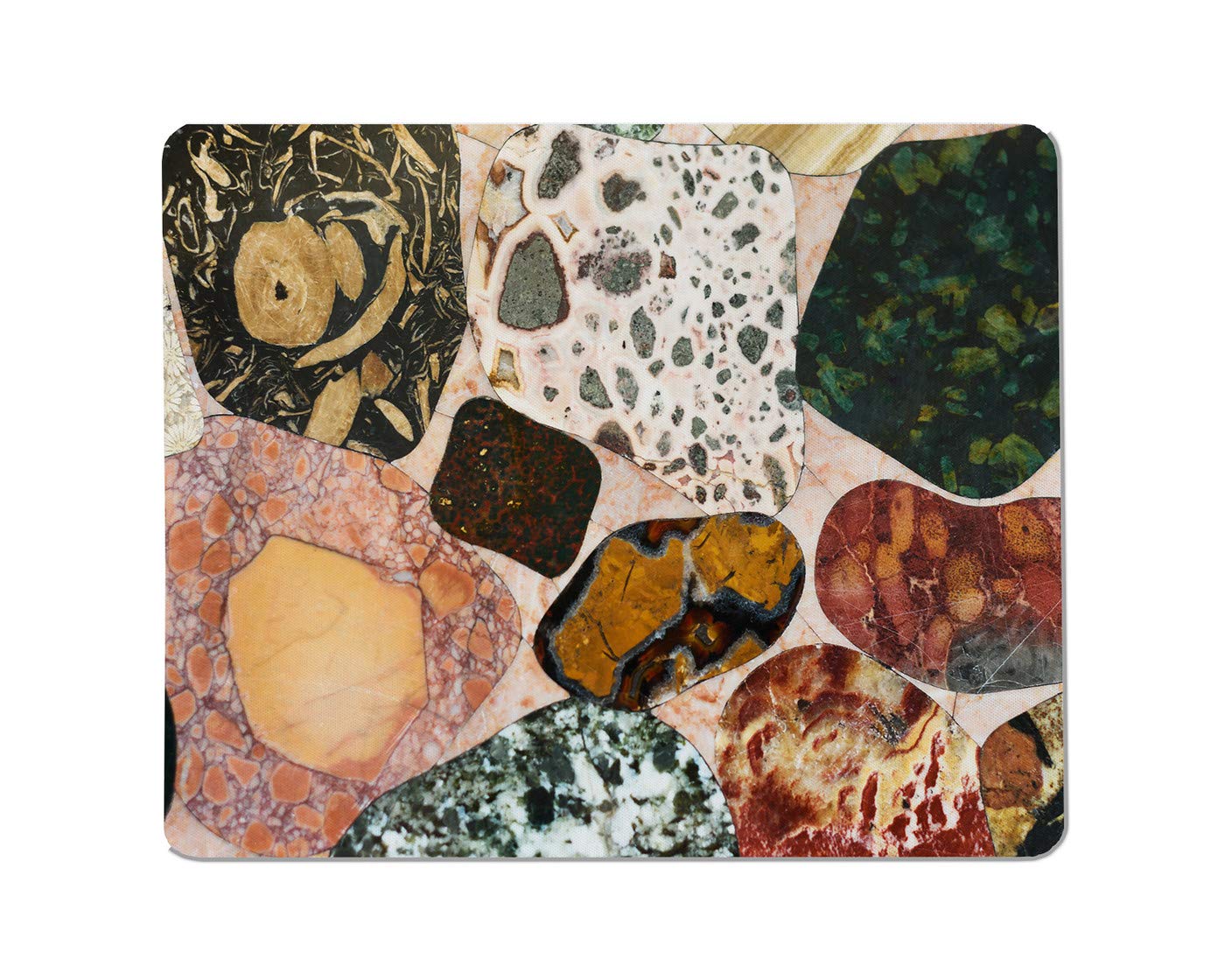 Yeuss Marble Textured Rectangular Non-Slip Mouse pad Background Pebbles Yellow, Pink, White, Gray, Beige Gaming Desktop Mousepad 200mm x 240mm