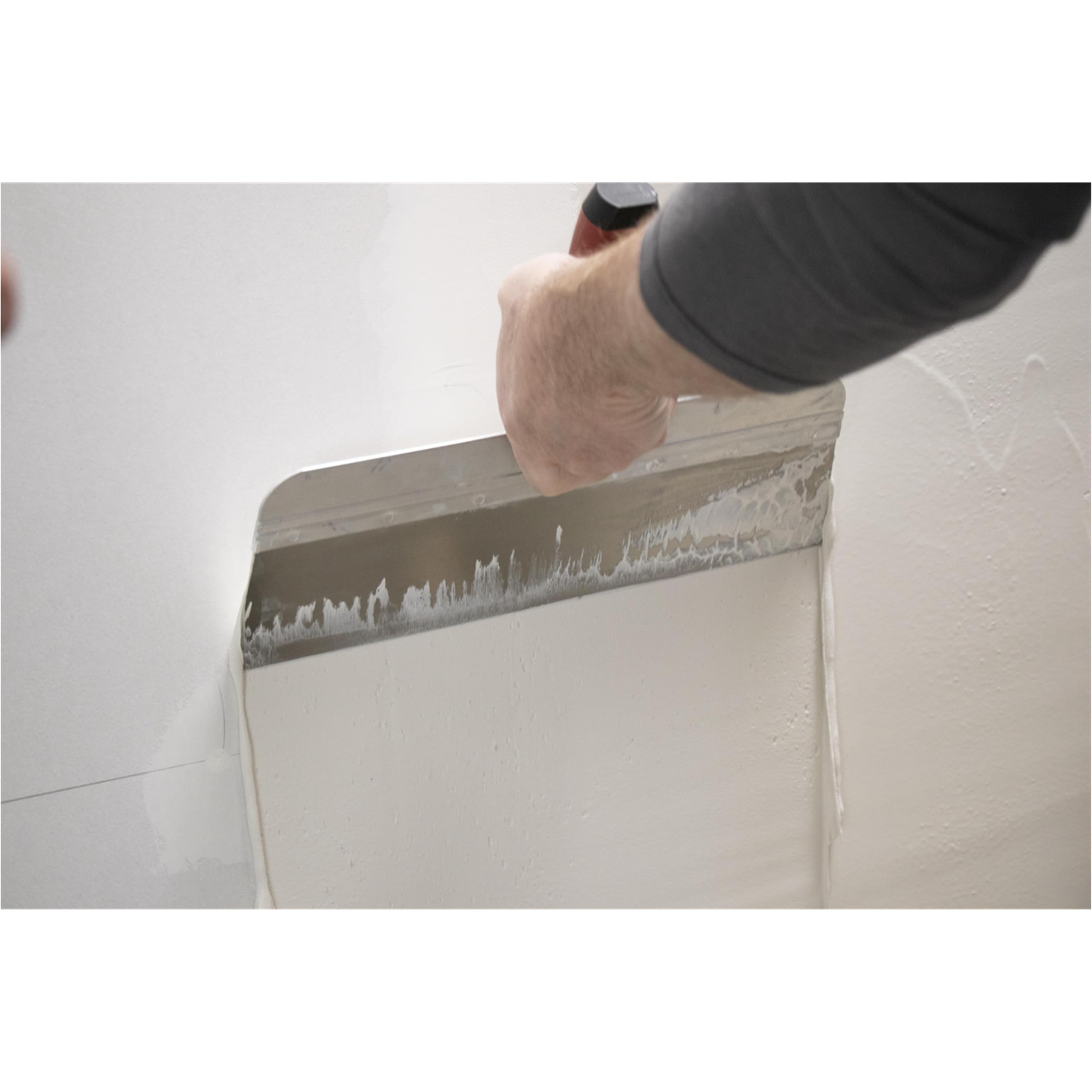 Marshalltown Flächenspachtel mit DuraSoft Griff aus Edelstahl, Werkzeug für Trockenbauer und Maler, Maße des Spachtels: 406x76 mm 3516SD silber