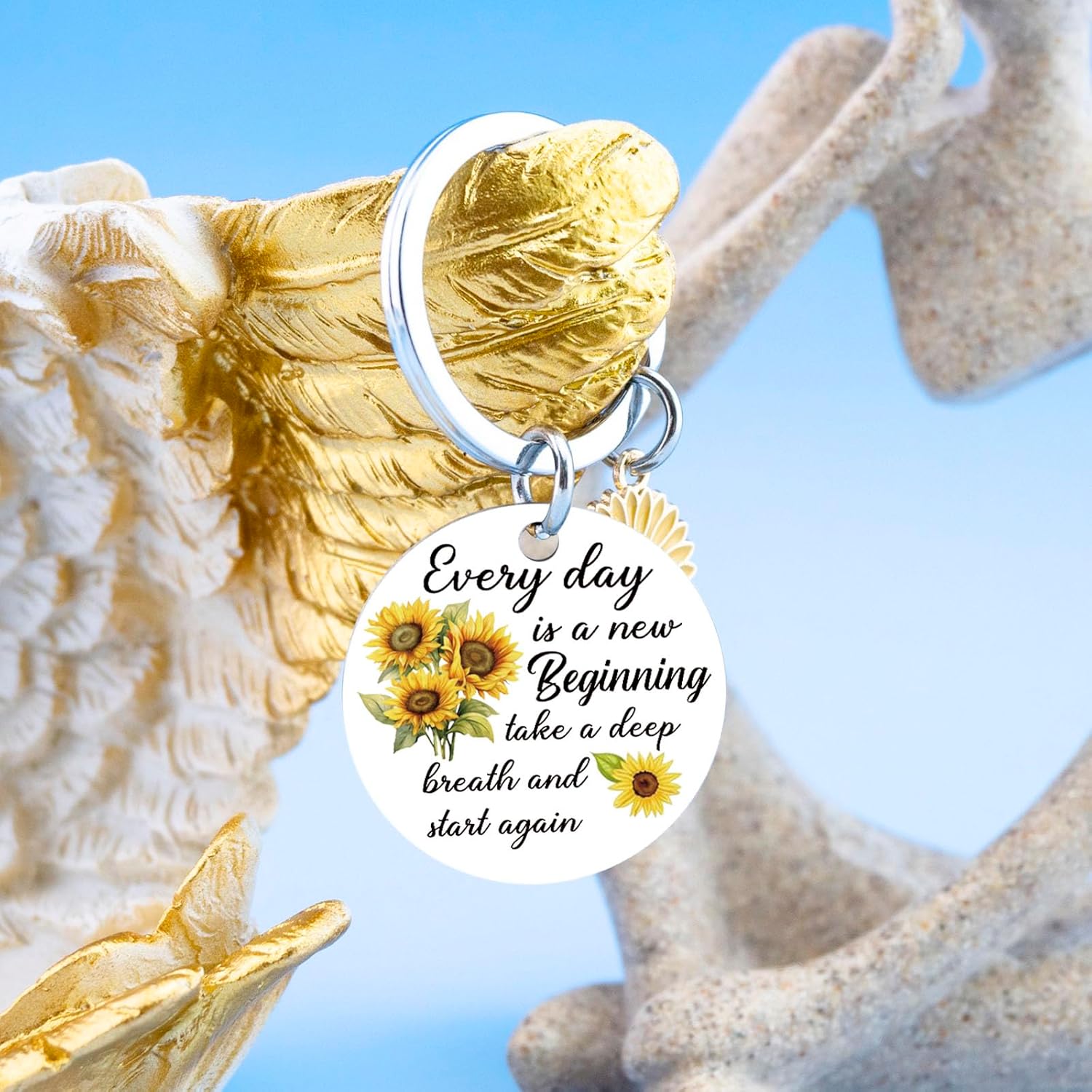 Sunflower Gifts Sunflower Keychain Unique Christmas Gifts for Women Best Friend Keychain Sunflowers Gift Basket for Women Christmas Birthday Gift for Woman Friends - Image 5