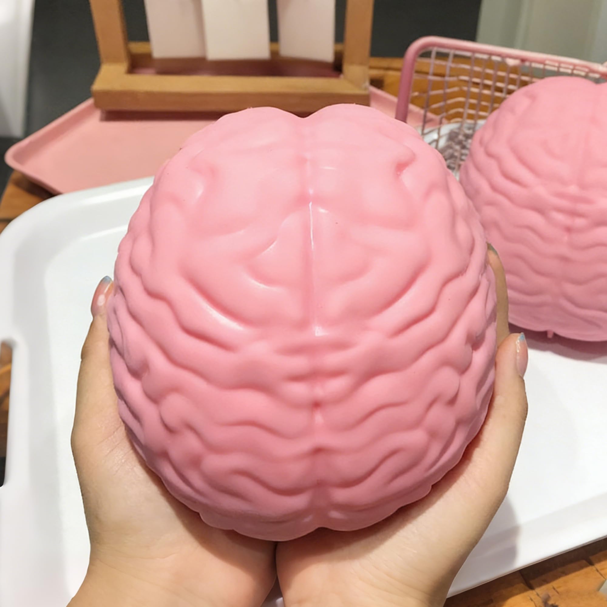 Jumbo Squishy Brain Stress Ball, Slow Rising Soft Giant Brain Fidget Toys