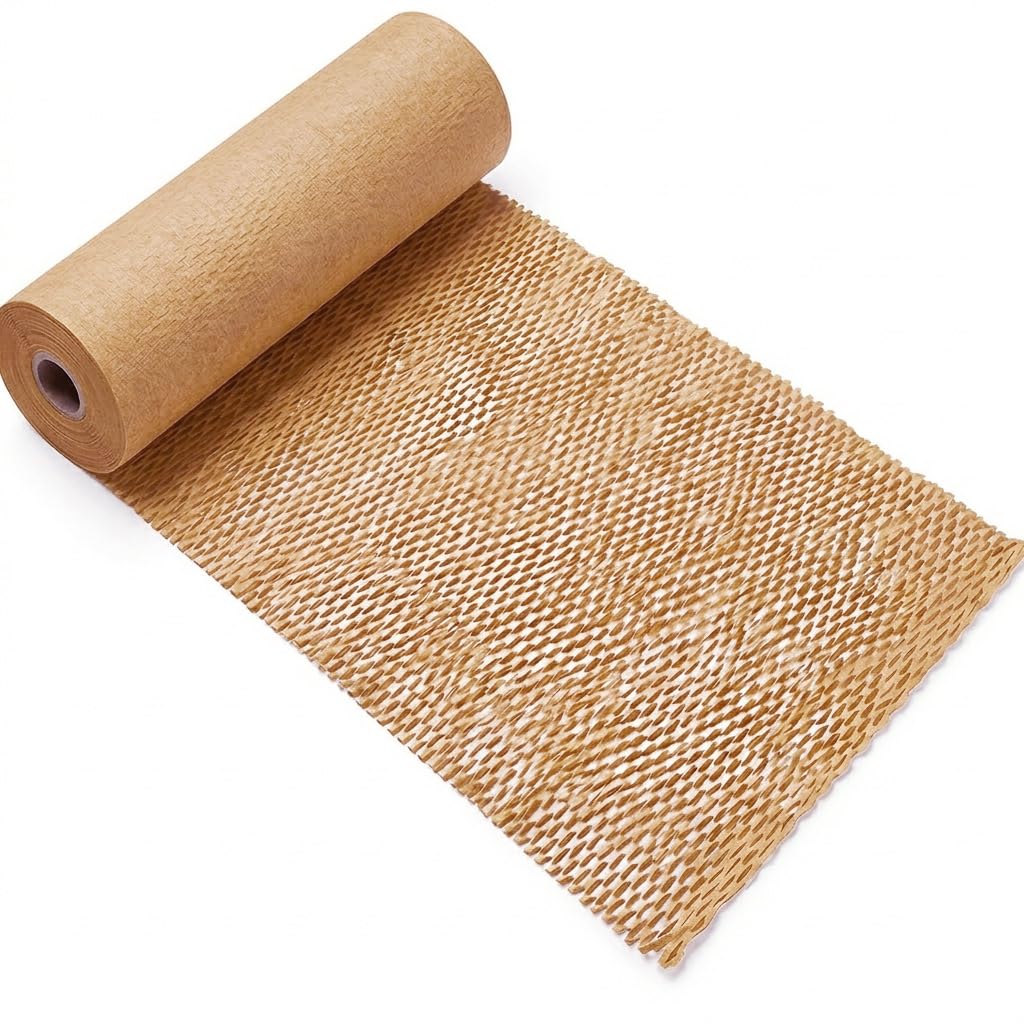 Rouleau de papier nid d'abeille 50 cm x 25 m - Papier d'emballage 80 g/m² - Comme matériau de remplissage pour emballage cadeau - Papier de protection pour expédition - Rembourrage floral - Papier