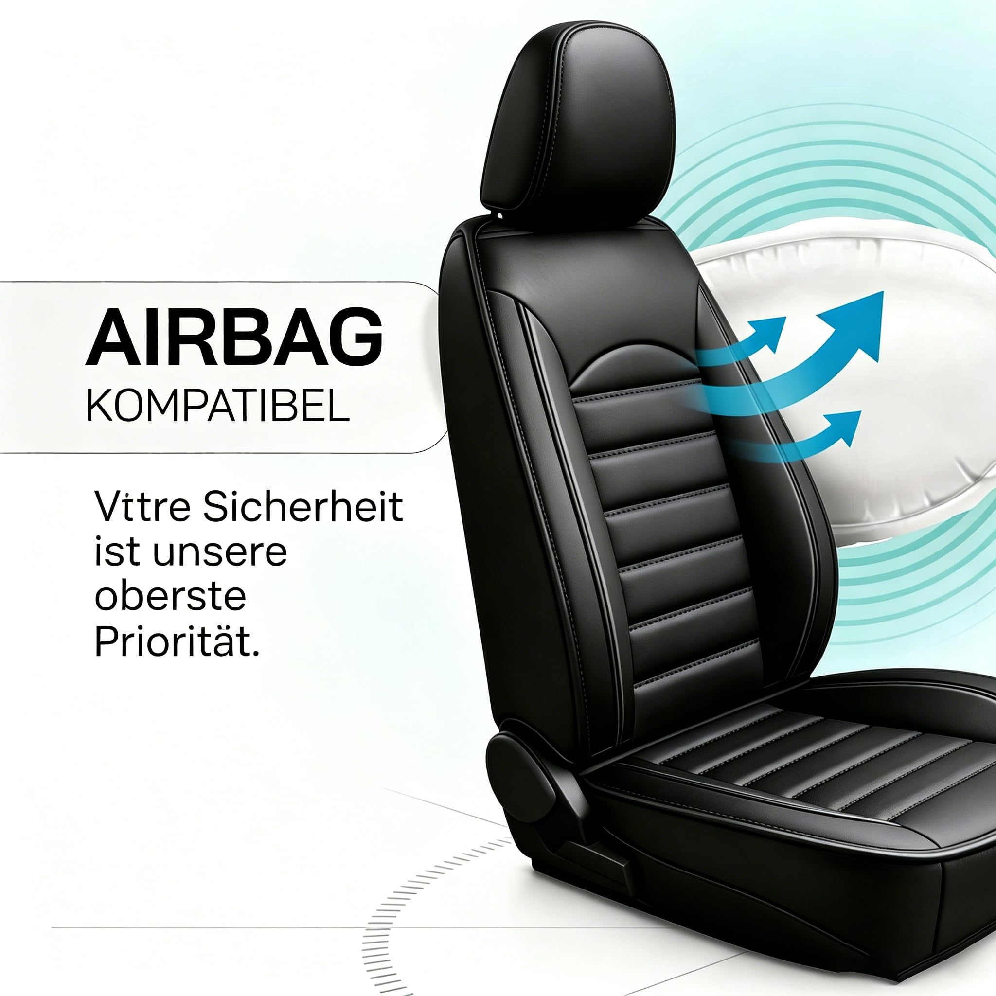 Autositzbezüge Auto Vordersitz 2 Stuck Set Autositzbezüge Leder Universal Set für Jeep Cherokee Compass Grand Cherokee Patriot Renegade Wrangler Abriebfest, atmungsaktiv