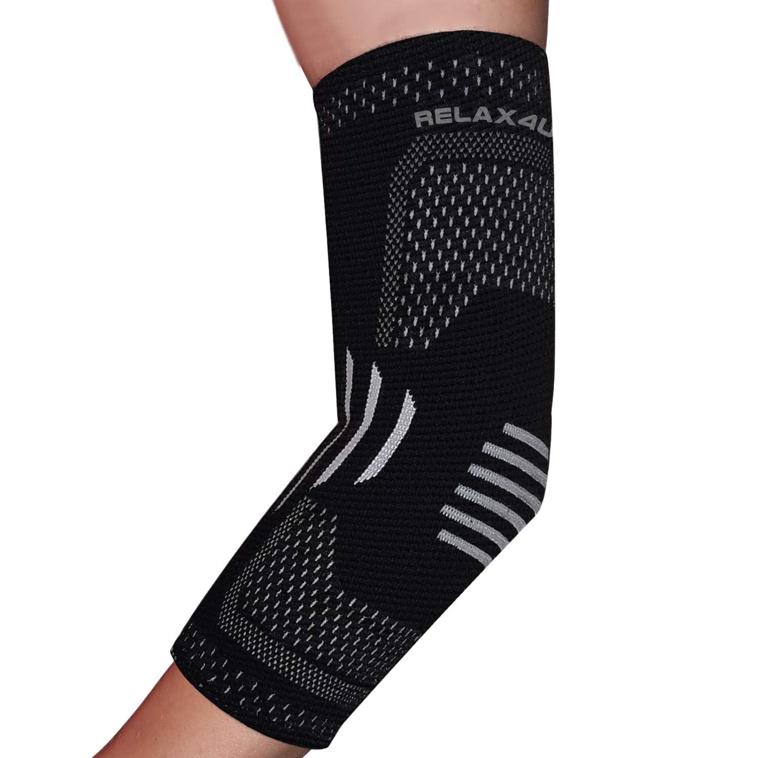 RELAX4YOU Tennis Elbow Brace Elbow Sleeve for Tendonitis, Reduce Joint Pain & Bursitis, Arthritis, Workouts, Gardening, Weightlifting - Tendonitis Prevention & Recovery Large