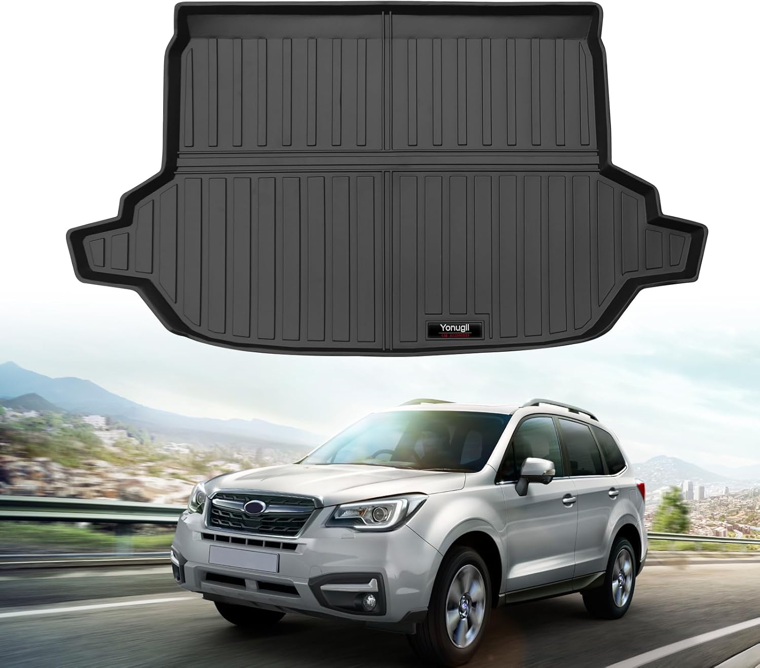 Custom Car Cargo Mats Trunk Liner All Weather TPE Protection Mat Accessories (for 2013-2018 Subaru Forester)