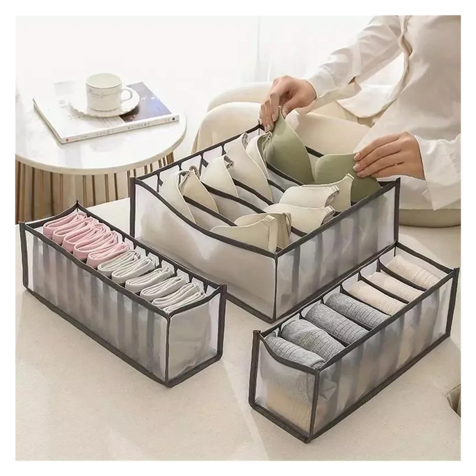 Socken Organizer Aufbewahrungsbox(11 Grid Grey)