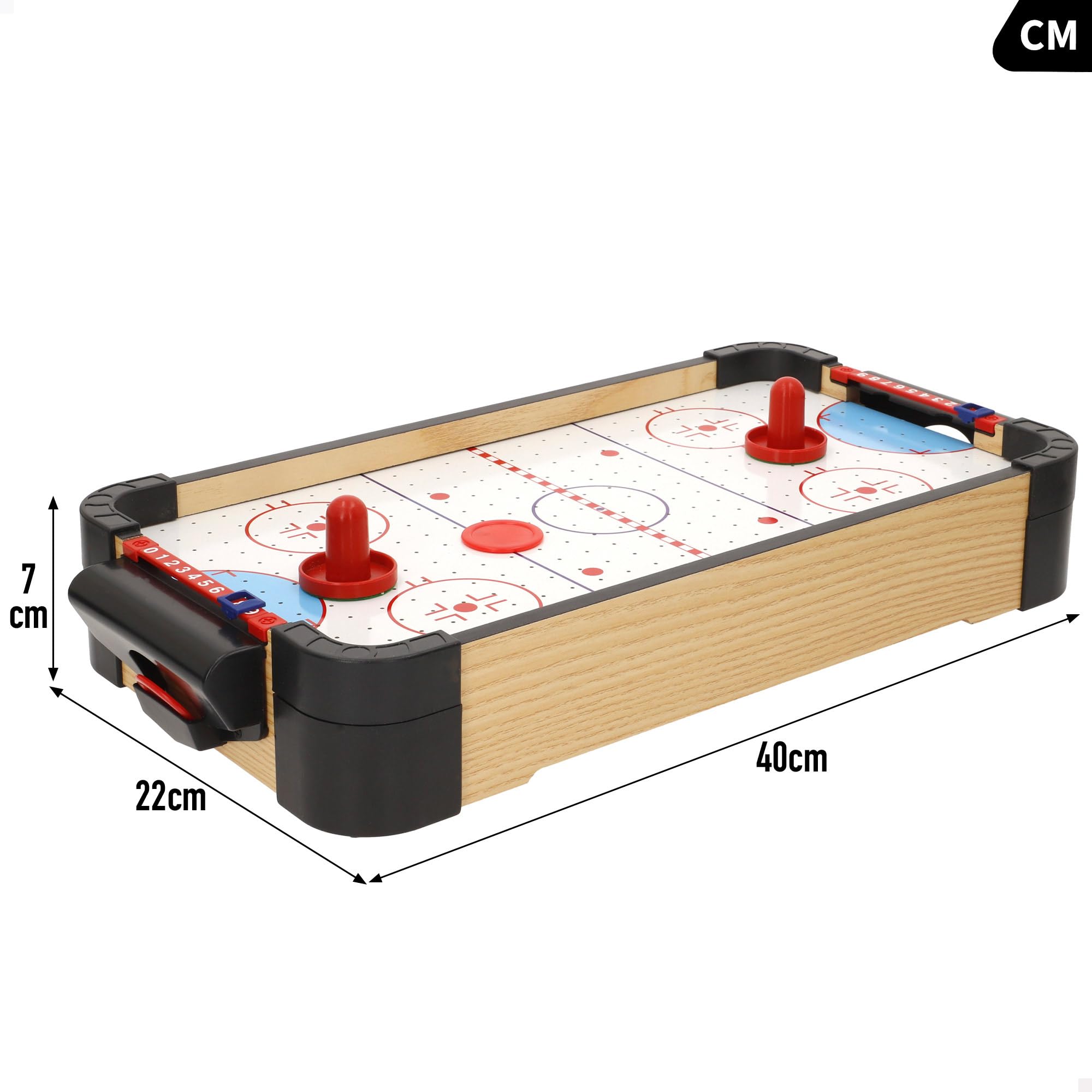 ColorBaby CB Games Air Hockey de Table, Structure 40 cm, Plastique Résistant, 2 Palettes, 2 Disques, 2 Joueurs, Jeux de Table, Jouets pour Enfants, Divertissement en Famille, +6 Ans (39528)